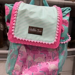 Matilda Jane Flamingo & Watermelon Kids Backpack Swim Bag enchanted garden NWOT